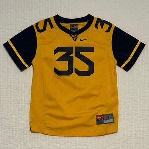 Nike WVU West Virginia University Mountaineer Gold Football Jersey #35 Youth 7